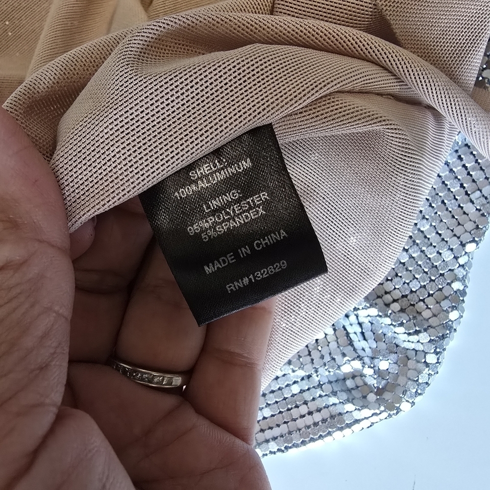 NBD Ginny Chainmail Mini Silver Dress XXS/S - Picture 7 of 9